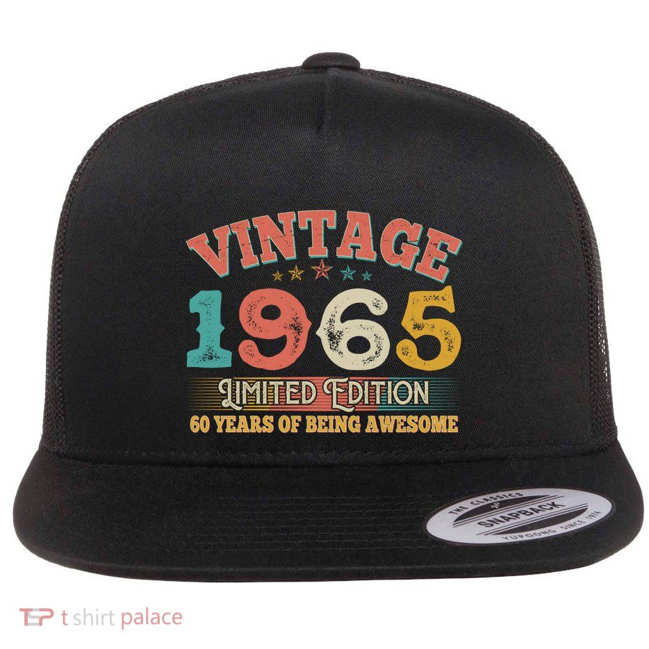 Vintage Limited Edition 1965 60 Years Of Being Awesome Birthday Flatbill Hat
