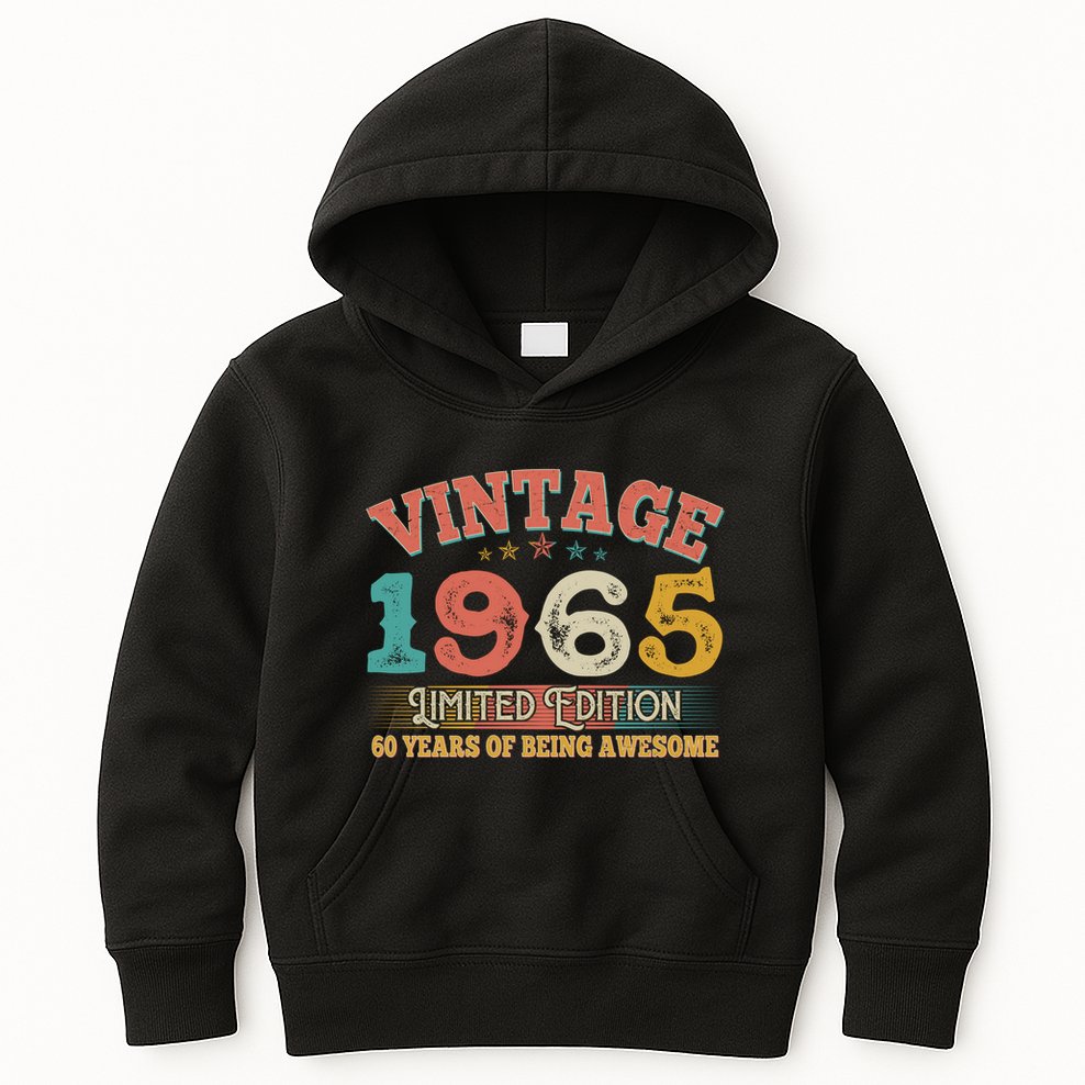 Vintage Limited Edition 1965 60 Years Of Being Awesome Birthday Kids Hoodie