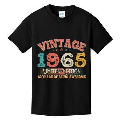 Vintage Limited Edition 1965 60 Years Of Being Awesome Birthday Kids T-Shirt
