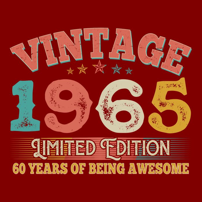 Vintage Limited Edition 1965 60 Years Of Being Awesome Birthday Apron