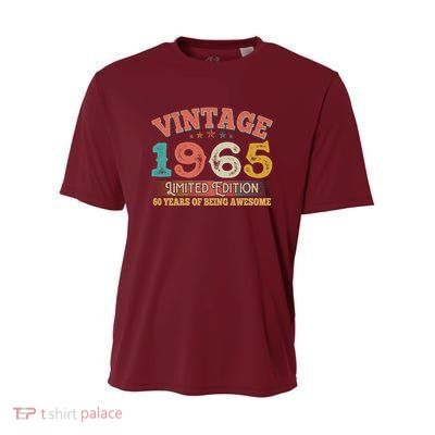 Vintage Limited Edition 1965 60 Years Of Being Awesome Birthday Youth Performance Sprint T-Shirt
