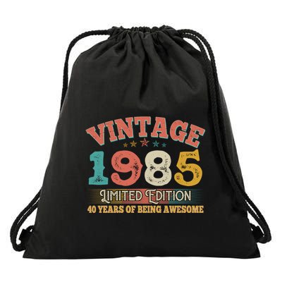 Vintage Limited Edition 1985 40 Years Of Being Awesome Birthday Drawstring Bag