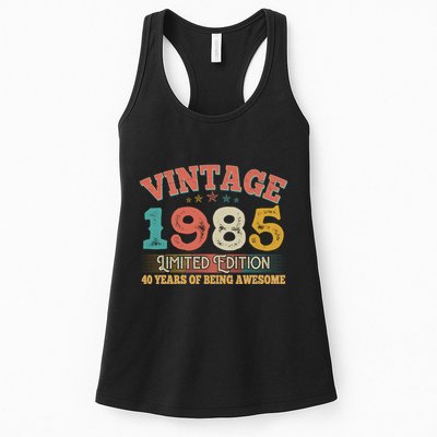 Vintage Limited Edition 1985 40 Years Of Being Awesome Birthday Womens Tank Top