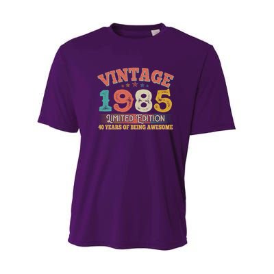 Vintage Limited Edition 1985 40 Years Of Being Awesome Birthday Youth Performance Sprint T-Shirt