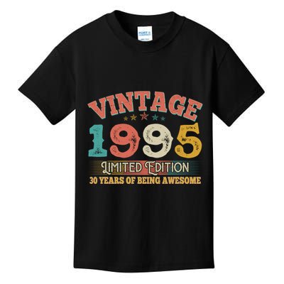 Vintage Limited Edition 1995 30 Years Of Being Awesome Birthday Kids T-Shirt