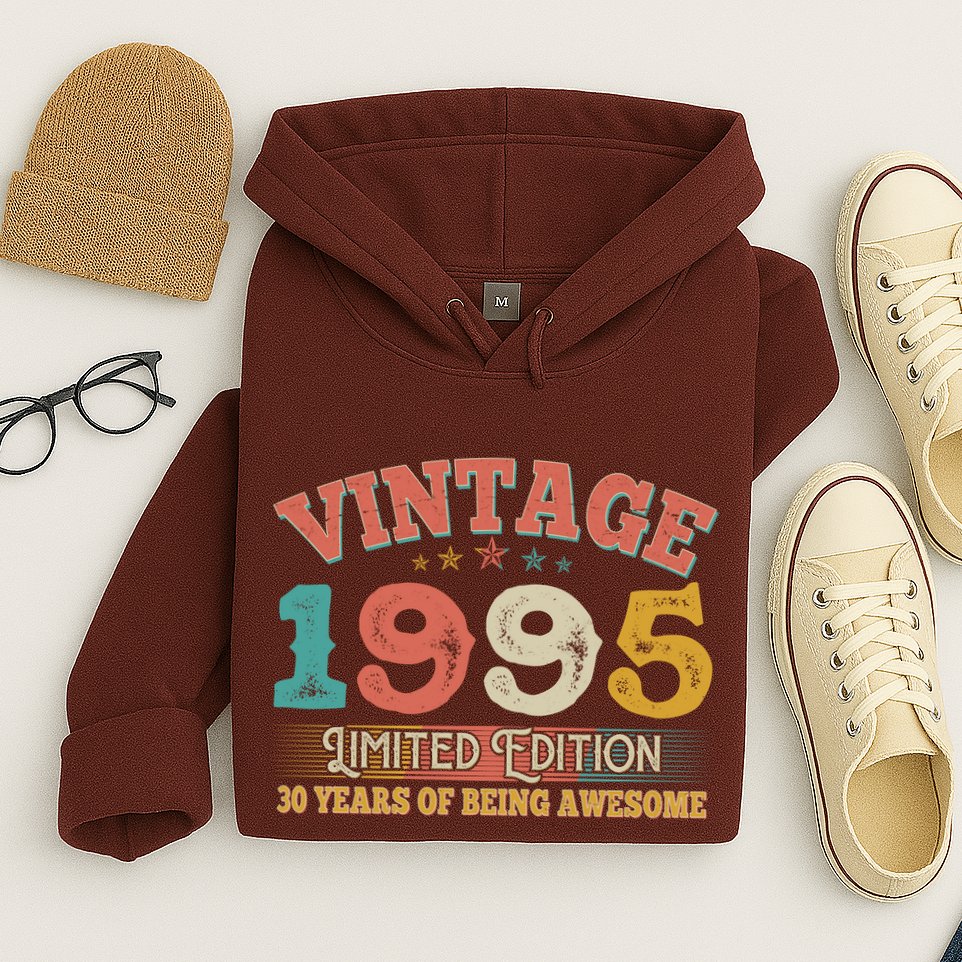 Vintage Limited Edition 1995 30 Years Of Being Awesome Birthday Hoodie