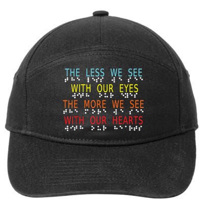 Vintage Less Eyes More Heart Impaired Dots Braille 7-Panel Snapback Hat