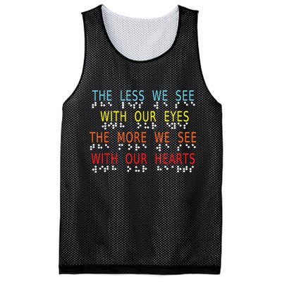 Vintage Less Eyes More Heart Impaired Dots Braille Mesh Reversible Basketball Jersey Tank
