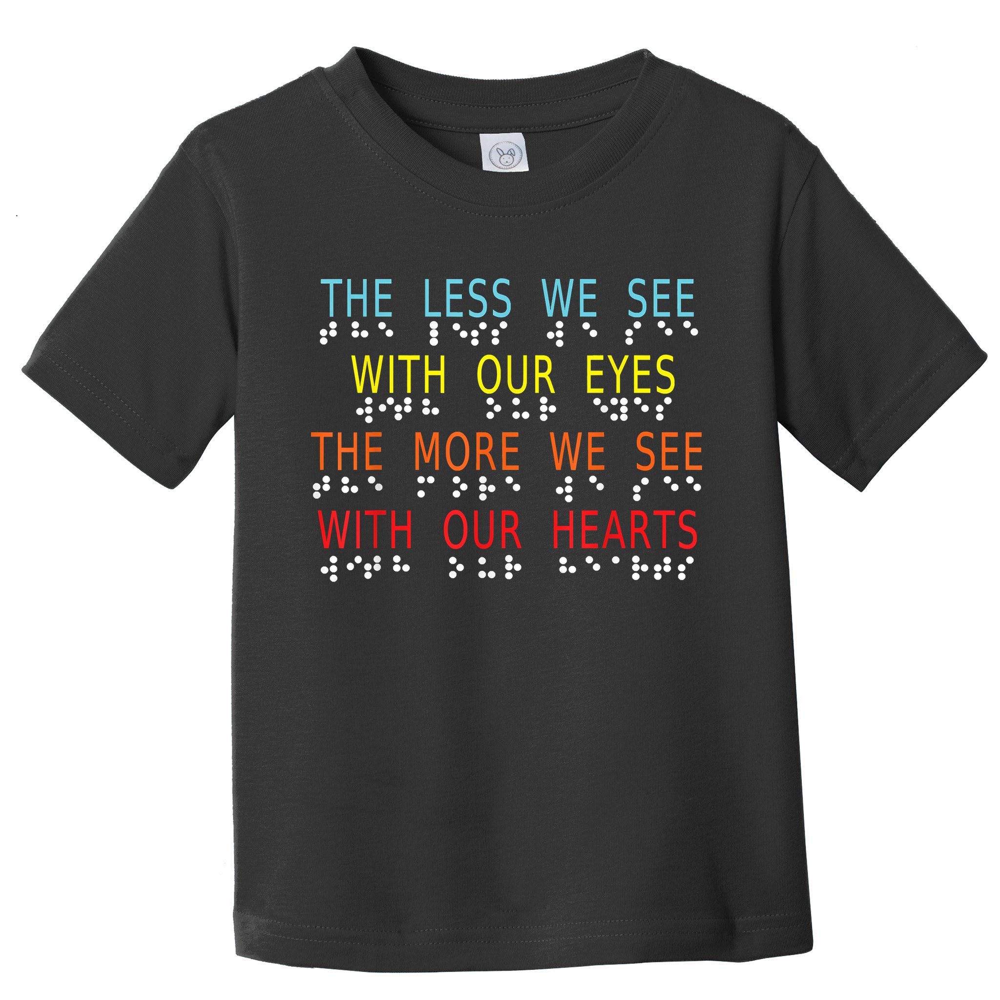 Vintage Less Eyes More Heart Impaired Dots Braille Toddler T-Shirt