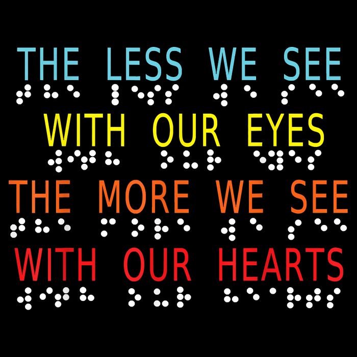 Vintage Less Eyes More Heart Impaired Dots Braille Toddler T-Shirt