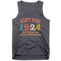 Vintage Limited Edition 1924 100 Years Of Being Awesome Birthday Tank Top