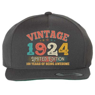 Vintage Limited Edition 1924 100 Years Of Being Awesome Birthday Wool Snapback Cap