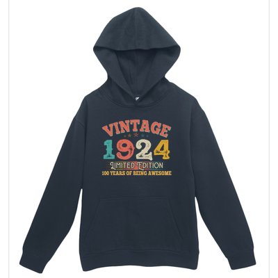 Vintage Limited Edition 1924 100 Years Of Being Awesome Birthday Urban Pullover Hoodie