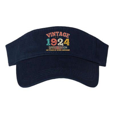 Vintage Limited Edition 1924 100 Years Of Being Awesome Birthday Valucap Bio-Washed Visor