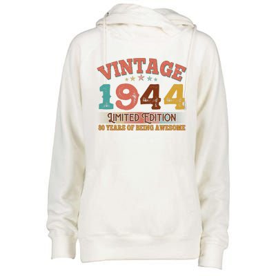 Vintage Limited Edition 1944 80 Years Of Being Awesome Birthday Womens Funnel Neck Pullover Hood