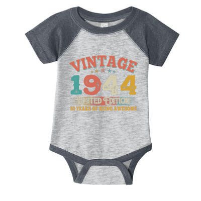 Vintage Limited Edition 1944 80 Years Of Being Awesome Birthday Infant Baby Jersey Bodysuit