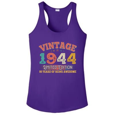 Vintage Limited Edition 1944 80 Years Of Being Awesome Birthday Ladies PosiCharge Competitor Racerback Tank