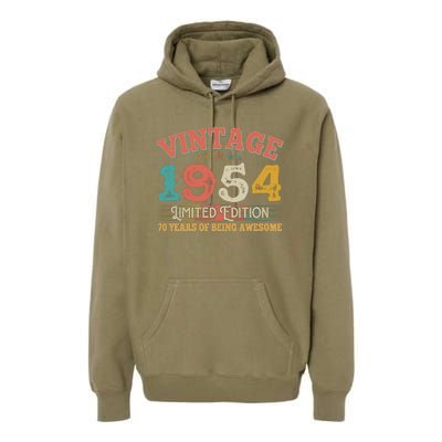 Vintage Limited Edition 1954 70 Years Of Being Awesome Birthday Premium Hoodie