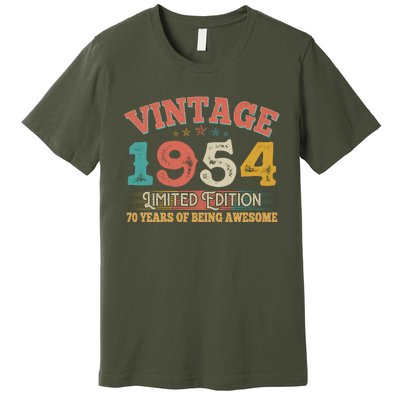 Vintage Limited Edition 1954 70 Years Of Being Awesome Birthday Premium T-Shirt