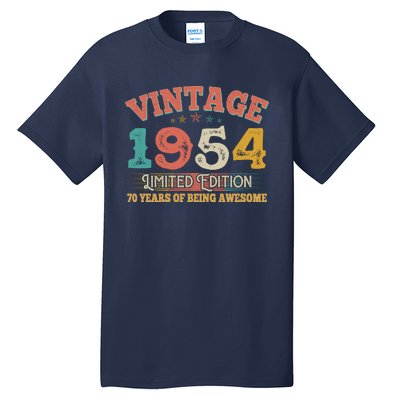 Vintage Limited Edition 1954 70 Years Of Being Awesome Birthday Tall T-Shirt