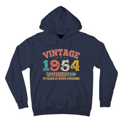 Vintage Limited Edition 1954 70 Years Of Being Awesome Birthday Tall Hoodie