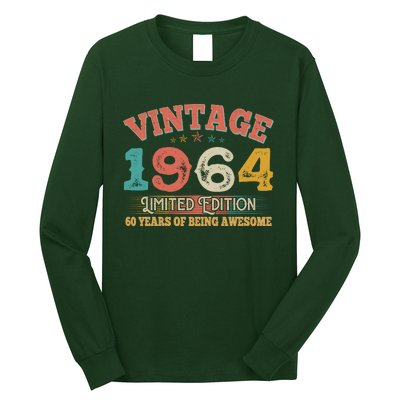 Vintage Limited Edition 1964 60 Years Of Being Awesome Birthday Long Sleeve Shirt