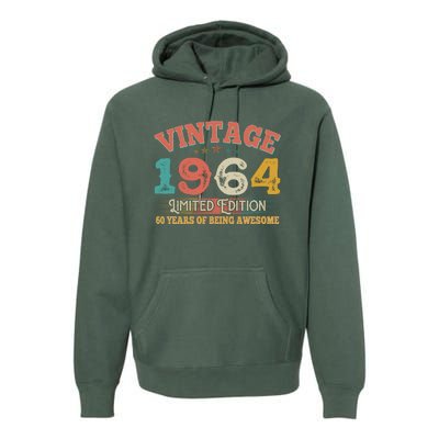 Vintage Limited Edition 1964 60 Years Of Being Awesome Birthday Premium Hoodie