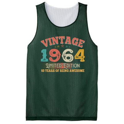 Vintage Limited Edition 1964 60 Years Of Being Awesome Birthday Mesh Reversible Basketball Jersey Tank