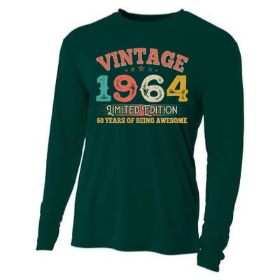 Vintage Limited Edition 1964 60 Years Of Being Awesome Birthday Cooling Performance Long Sleeve Crew