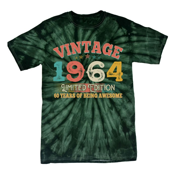 Vintage Limited Edition 1964 60 Years Of Being Awesome Birthday Tie-Dye T-Shirt