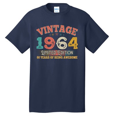 Vintage Limited Edition 1964 60 Years Of Being Awesome Birthday Tall T-Shirt