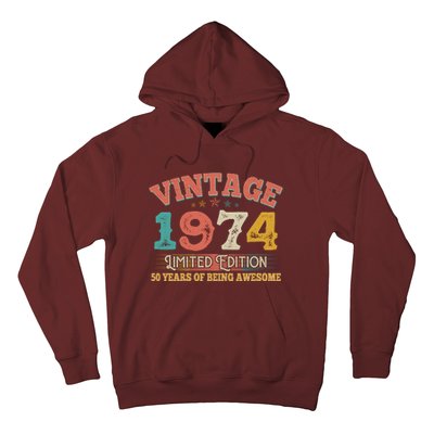 Vintage Limited Edition 1974 50 Years Of Being Awesome Birthday Hoodie