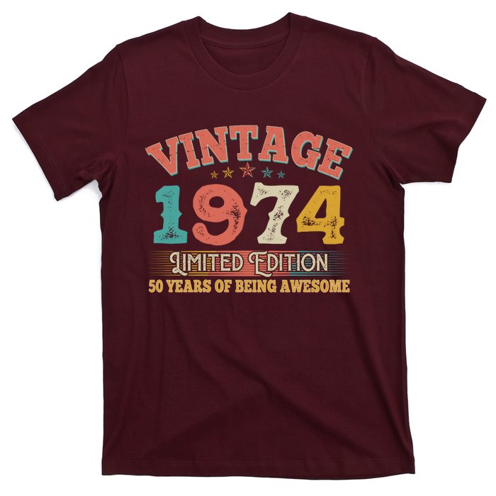 Vintage Limited Edition 1974 50 Years Of Being Awesome Birthday T-Shirt