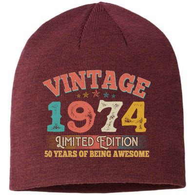 Vintage Limited Edition 1974 50 Years Of Being Awesome Birthday Sustainable Beanie