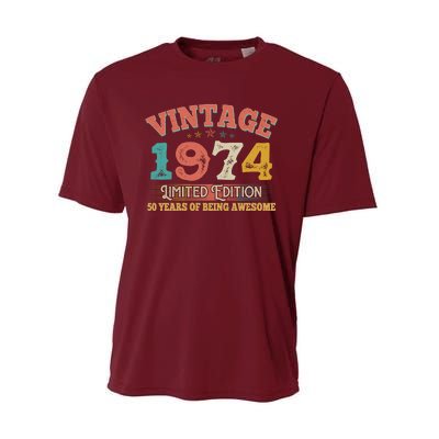 Vintage Limited Edition 1974 50 Years Of Being Awesome Birthday Performance Sprint T-Shirt