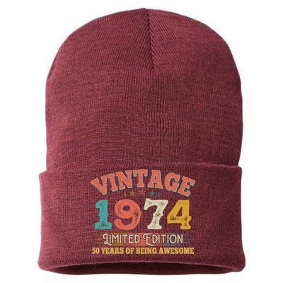 Vintage Limited Edition 1974 50 Years Of Being Awesome Birthday Sustainable Knit Beanie