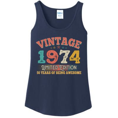 Vintage Limited Edition 1974 50 Years Of Being Awesome Birthday Ladies Essential Tank