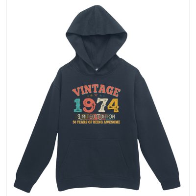 Vintage Limited Edition 1974 50 Years Of Being Awesome Birthday Urban Pullover Hoodie