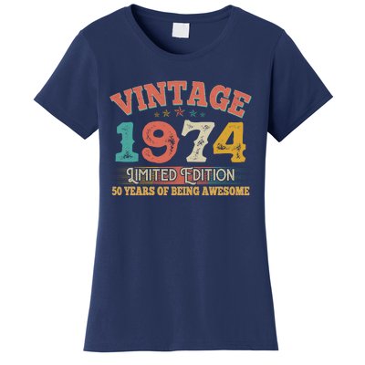 Vintage Limited Edition 1974 50 Years Of Being Awesome Birthday Women's T-Shirt