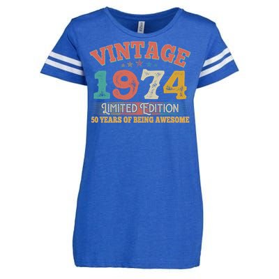 Vintage Limited Edition 1974 50 Years Of Being Awesome Birthday Enza Ladies Jersey Football T-Shirt