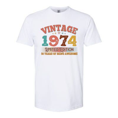 Vintage Limited Edition 1974 50 Years Of Being Awesome Birthday Softstyle® CVC T-Shirt