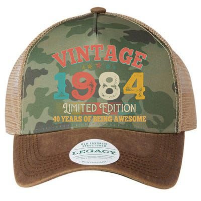 Vintage Limited Edition 1984 40 Years Of Being Awesome Birthday Legacy Tie Dye Trucker Hat