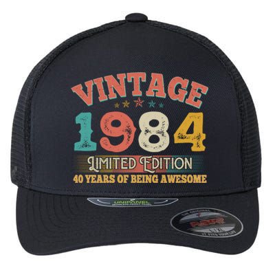 Vintage Limited Edition 1984 40 Years Of Being Awesome Birthday Flexfit Unipanel Trucker Cap