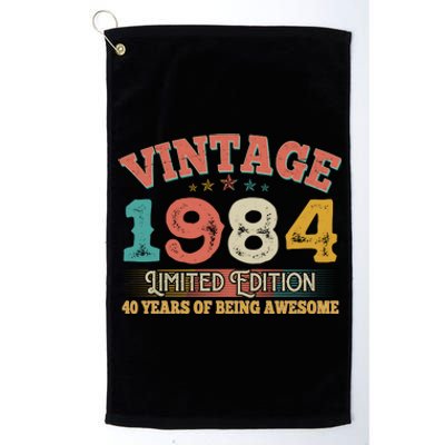 Vintage Limited Edition 1984 40 Years Of Being Awesome Birthday Platinum Collection Golf Towel