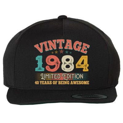 Vintage Limited Edition 1984 40 Years Of Being Awesome Birthday Wool Snapback Cap