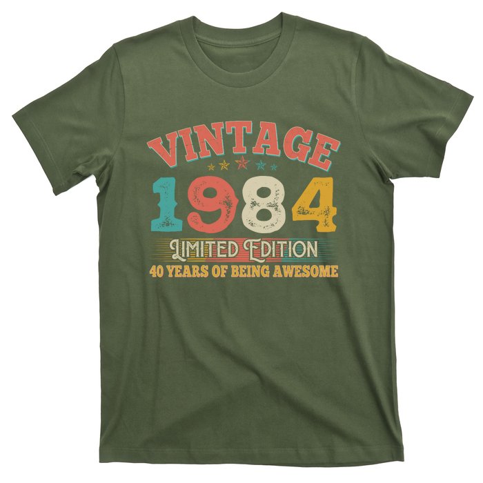 Vintage Limited Edition 1984 40 Years Of Being Awesome Birthday T-Shirt