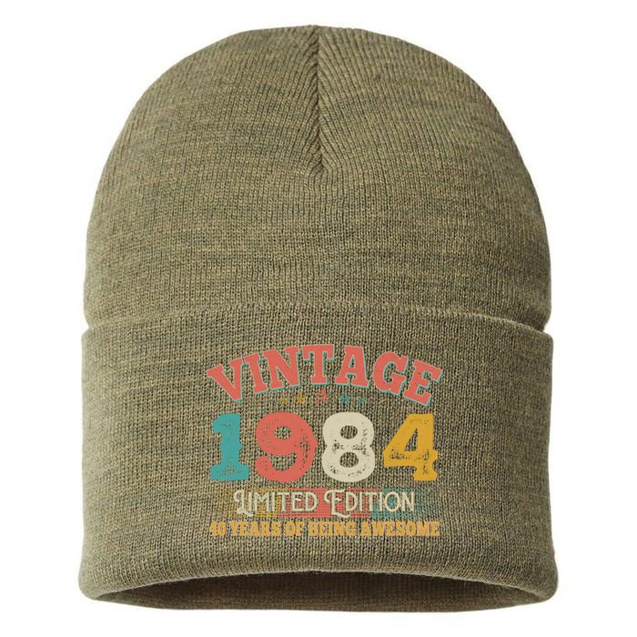 Vintage Limited Edition 1984 40 Years Of Being Awesome Birthday Sustainable Knit Beanie