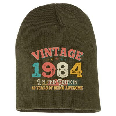 Vintage Limited Edition 1984 40 Years Of Being Awesome Birthday Short Acrylic Beanie