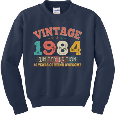 Vintage Limited Edition 1984 40 Years Of Being Awesome Birthday Kids Sweatshirt