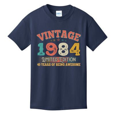 Vintage Limited Edition 1984 40 Years Of Being Awesome Birthday Kids T-Shirt